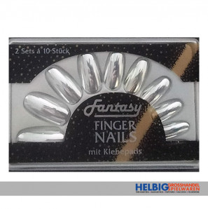 Fingernägel-Set silber - zum Aukleben - 2er-Set