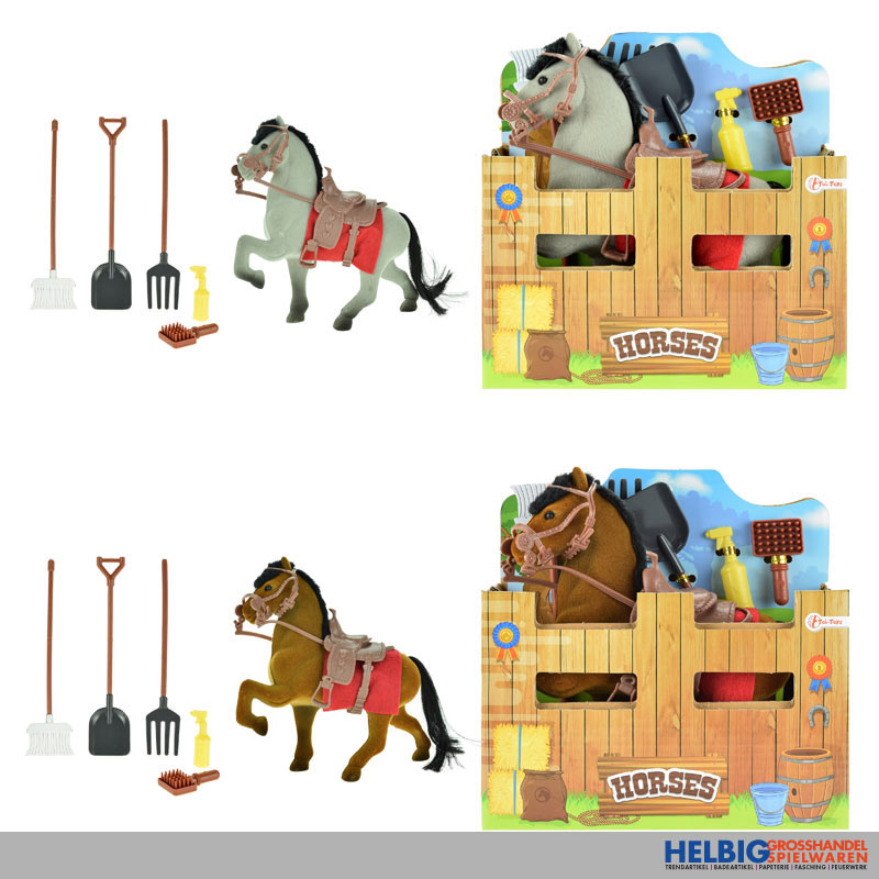 Pferde-Spielset "Horses" 15 cm - 2-sort.-06222X