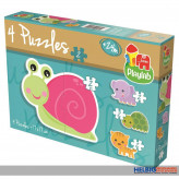 Formen-Puzzle "4 in 1: Happy Animals / Lustige Tiere"